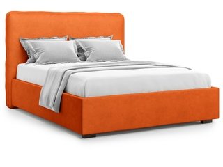Кровать двуспальная 160x200 Brachano без подъемного механизма, оранжевый велюр velutto 27