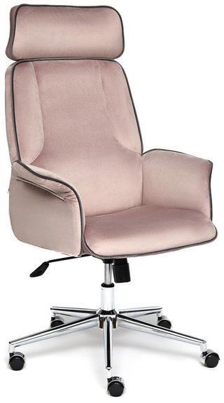 Кресло офисное Чарм Charm, розовый/серый велюр