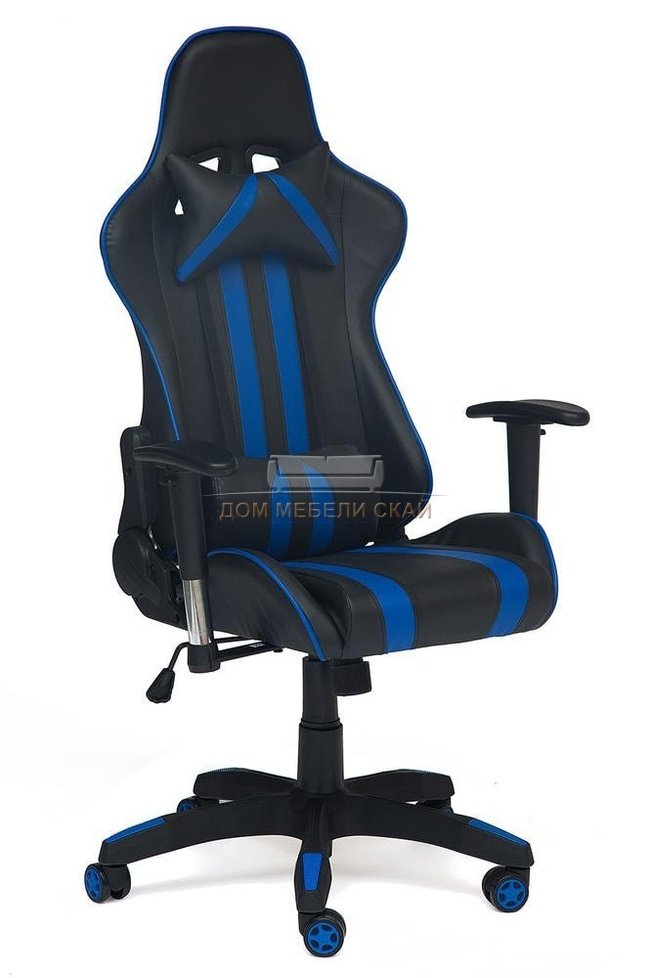 Кресло офисное Айкар iCar, черно-синяя экокожа