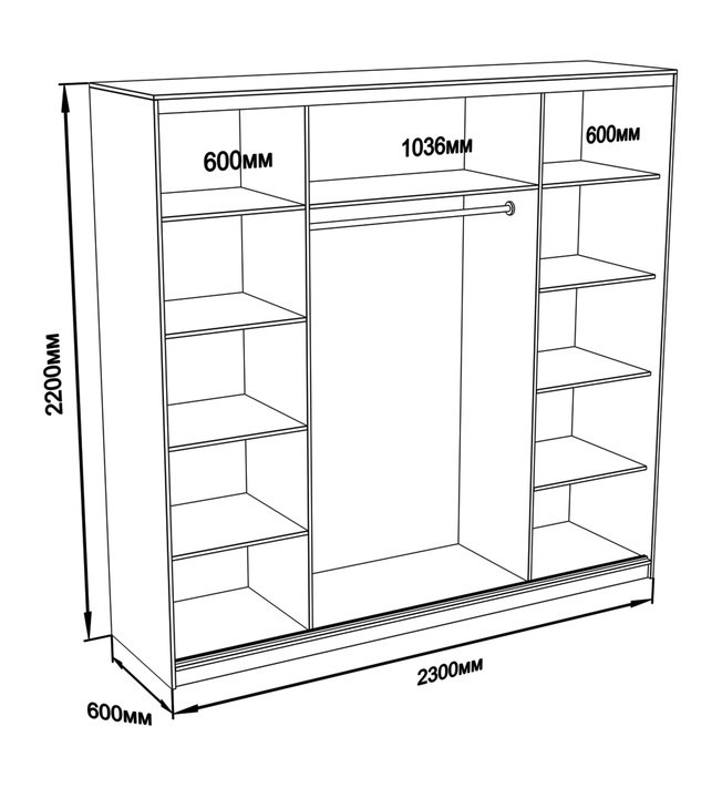 Шкаф высота 2200 глубина 600