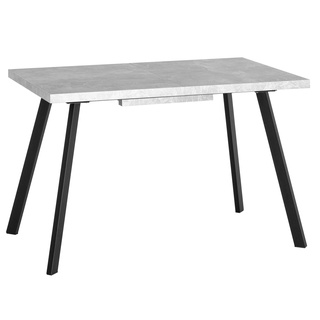 Стол обеденный раскладной PLAIN, бетон/черный