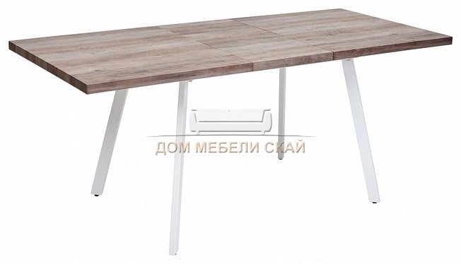 Стол обеденный раздвижной BRICK 140, серый дуб 31054K/белый каркас