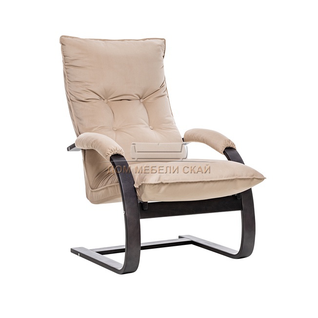 Кресло-трансформер Leset Монако, велюр V18 бежевый/венге текстура