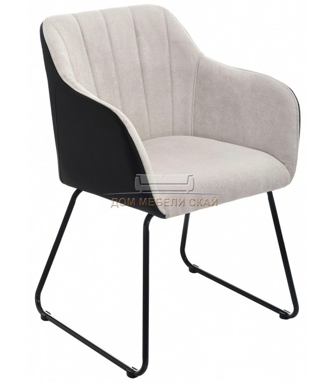 Стул Stef, light grey/black велюровый серого цвета