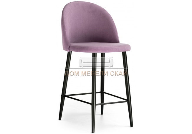 Барный стул Амизуре, велюровый фиолетового цвета