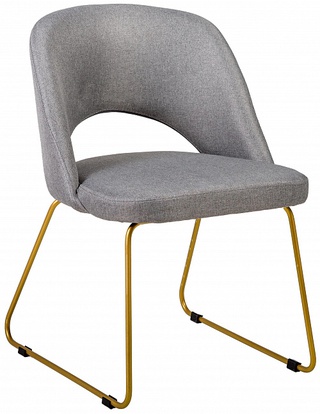 Стул-кресло Lars, рогожка светло-серого цвета/линк золото