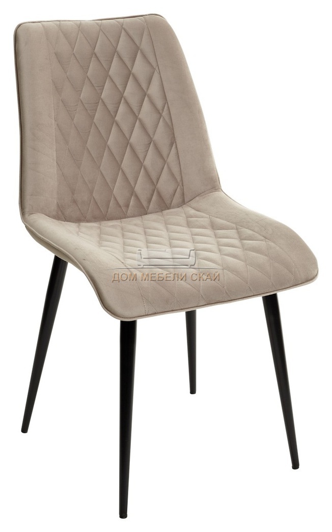 Стул Поль, велюровый светло-коричневый #25 латте/черный каркас