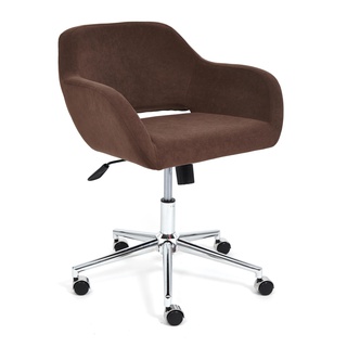 Офисное кресло Modena, флок коричневого цвета 6/хром