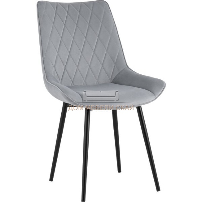 Стул Дарвин, велюровый серого цвета