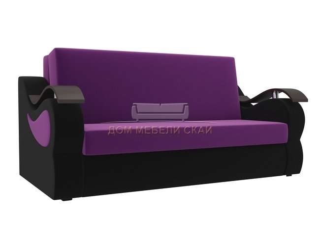Диван-кровать аккордеон Меркурий, фиолетовый/черный/микровельвет