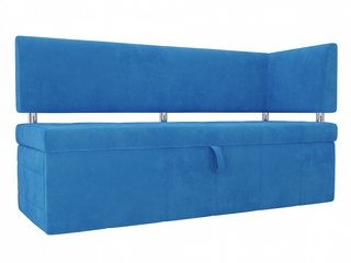 Кухонный диван Стоун с правым углом, голубой велюр