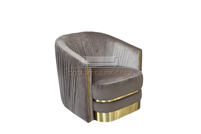 Кресло 87YY-1890-1 BRN, велюр серо-коричневый
