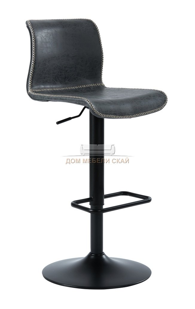 Барный стул NEVADA, vintage black экокожа серо-черного цвета