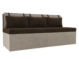 Кухонный диван со спальным местом Метро, коричневый/бежевый/велюр