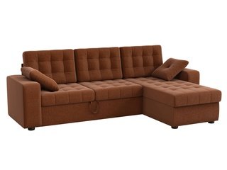 Угловой диван-кровать правый Камелот, коричневый/рогожка