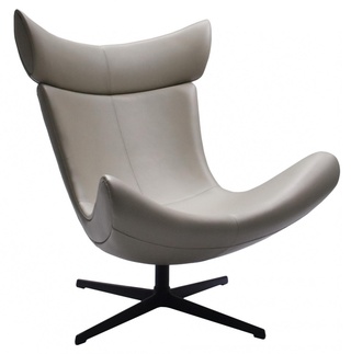 Кресло TORO, пресованная кожа серо-бежевого цвета латте