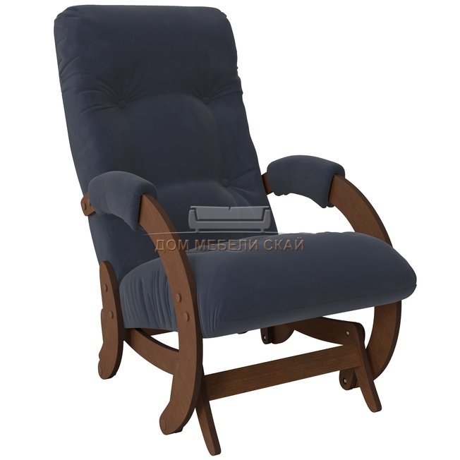 Кресло-глайдер Модель 68 шпон, орех/verona denim blue