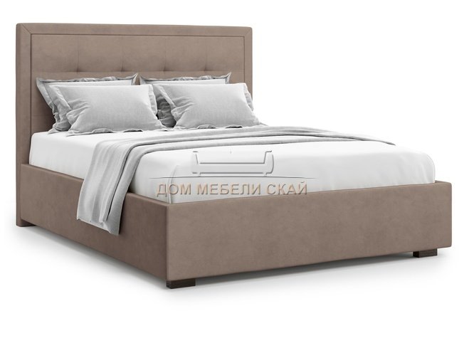 Кровать двуспальная 180x200 Komo с подъемным механизмом, коричневый велюр velutto 22