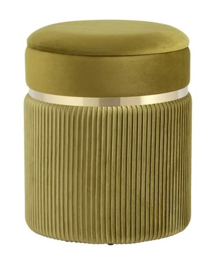 Пуф Миранда с ящиком, велюр оливковый
