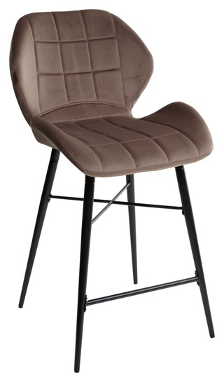 Полубарный стул MARCEL, велюровый светло-коричневого цвета