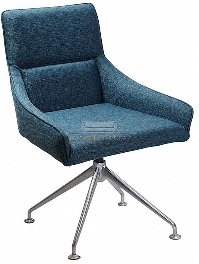 Стул-кресло Jean Spider Сканди, рогожка синего цвета БлюАрт/хром CR