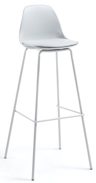 Барный стул Lysna пластик, экокожа светло-серого цвета