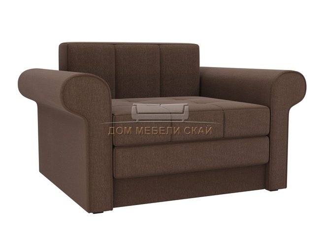 Кресло-кровать Берли, коричневое/рогожка