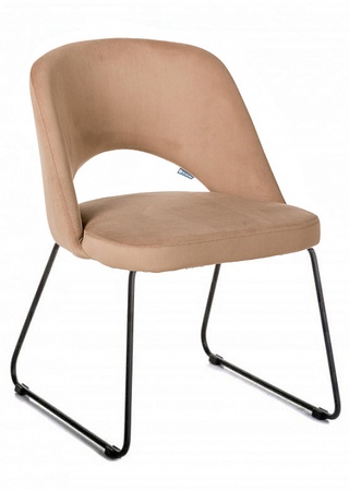 Стул-кресло Lars, велюровый бежевого цвета/линк черный