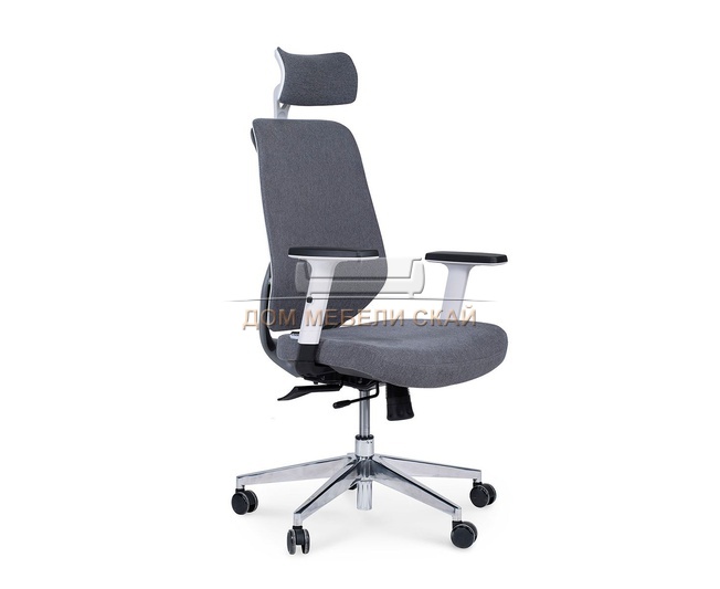 Кресло офисное Имидж, gray 2/белый пластик/серая ткань