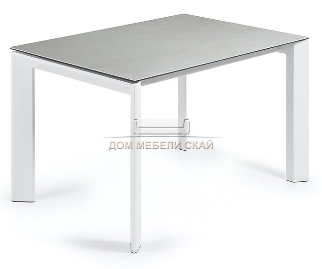 Стол обеденный раздвижной Atta 120(180)x80 белый, фарфоровый гидра plomo CC0178HP