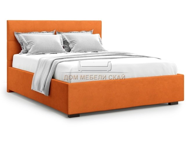 Кровать полутороспальная 140x200 Garda с подъемным механизмом, оранжевый велюр velutto 27