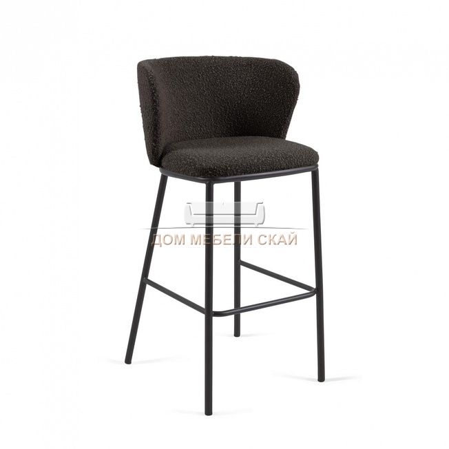 Барный стул Ciselia, букле черного цвета