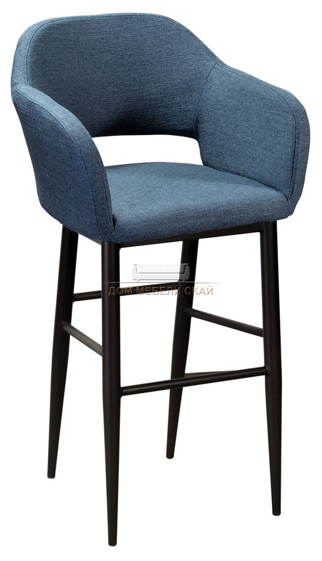 Кресло барное Oscar, рогожка синего цвета сканди блю арт/черный
