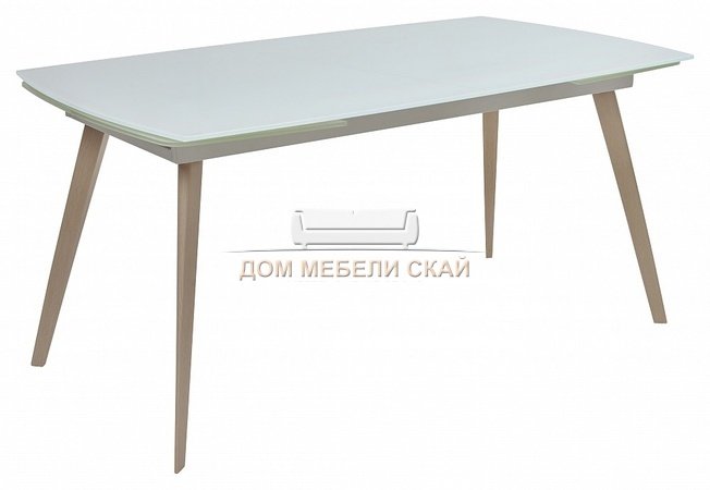 Стол обеденный раздвижной ELIOT 140, super white glass/wood