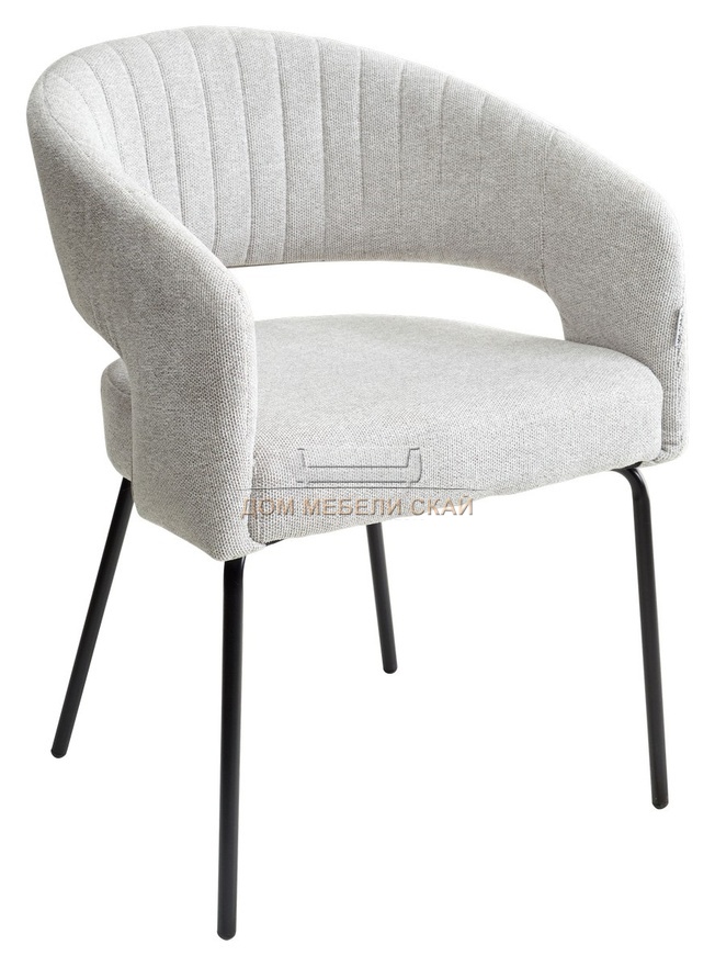 Стул SNUG, велюровый светло-серого цвета WZ2042-19 галечный фактурный/черный