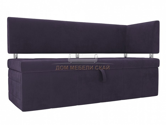 Кухонный диван Стоун с правым углом, фиолетовый велюр