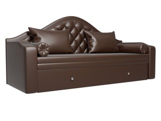 Диван-кровать софа Сойер, коричневый/экокожа