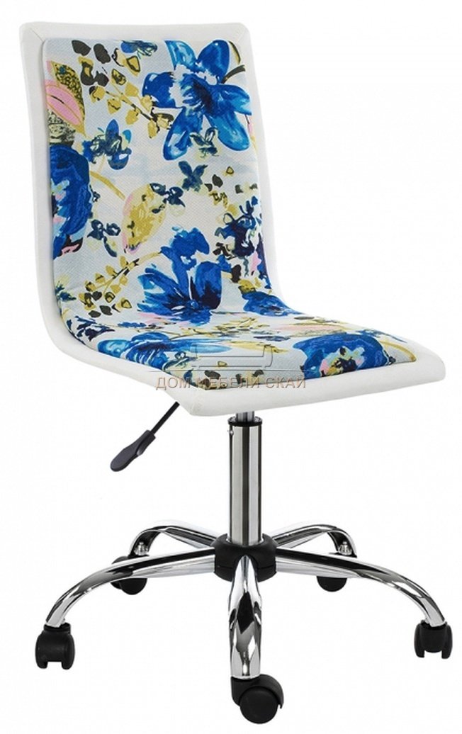 Компьютерное кресло Mis, white/flowers fabric