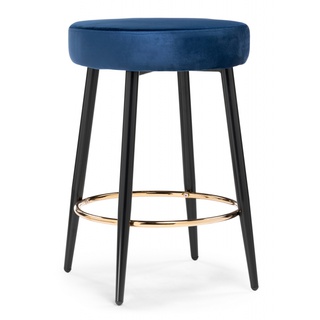 Барный стул Plato, велюровый синего цвета dark blue
