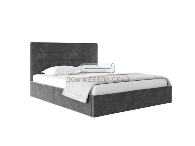Кровать односпальная 90х200 Соната с ПМ, велюр серый