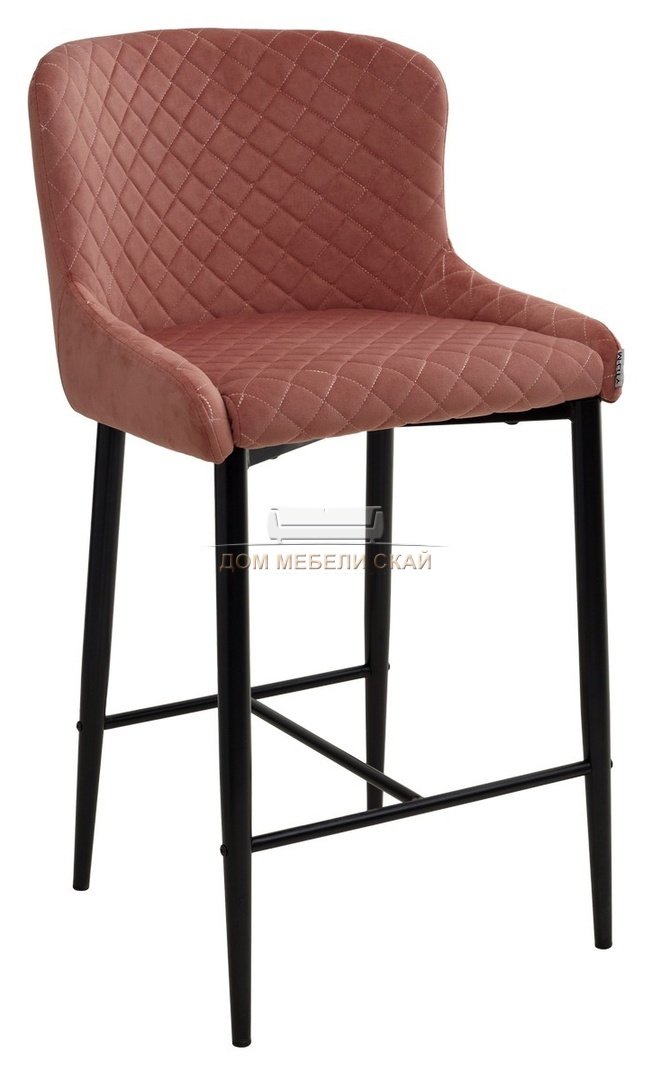 Полубарный стул ARTEMIS, pink велюровый розового цвета