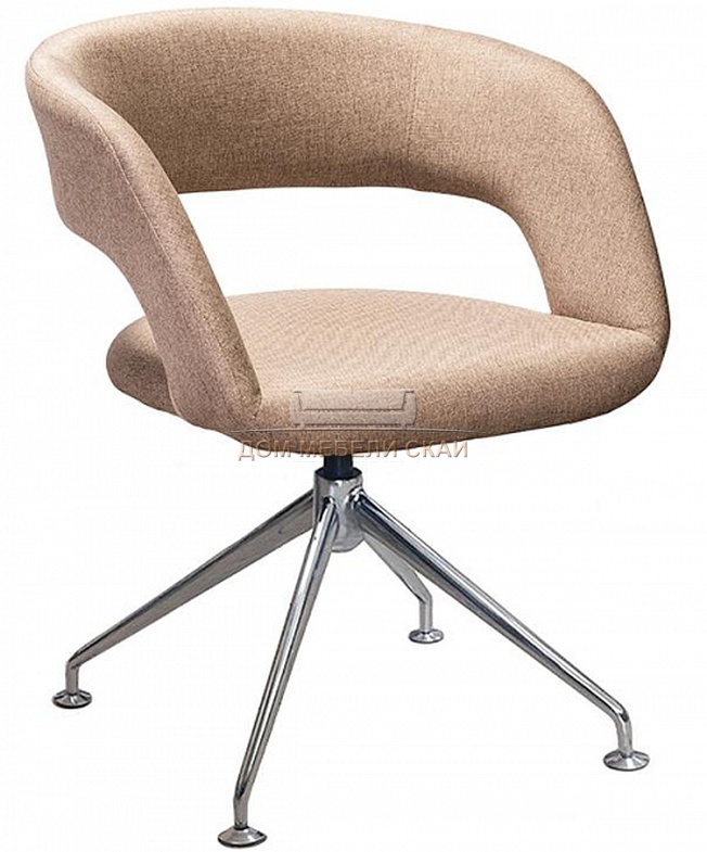 Стул-кресло Walter Spider Сканди, рогожка бежевого цвета Браун/хром CR