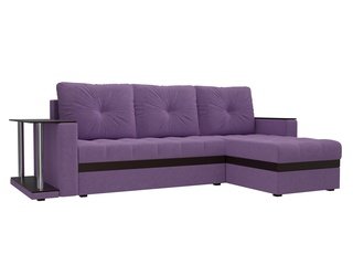 Угловой диван-кровать правый Атланта М, сиреневый/микровельвет