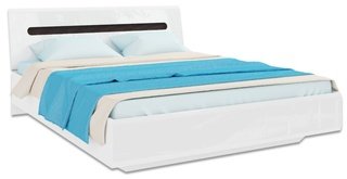 Каркас двуспальной кровати Ацтека LOZ160x200, белый блеск