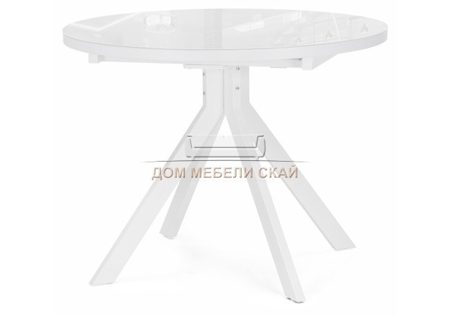 Стол обеденный круглый раскладной Веллор 100, белый