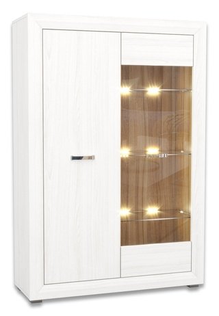 Шкаф-витрина Мальта низкий REG1W1D с подсветкой, лиственница