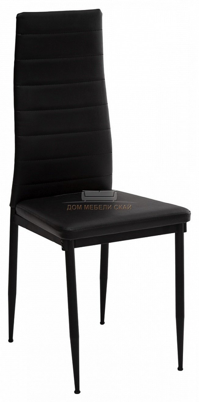 Стул 390, экокожа черного цвета/черный каркас