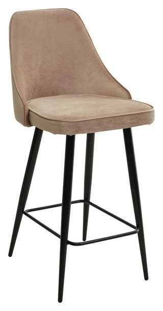 Полубарный стул NEPAL-PB, h68cm велюровый бежевого цвета