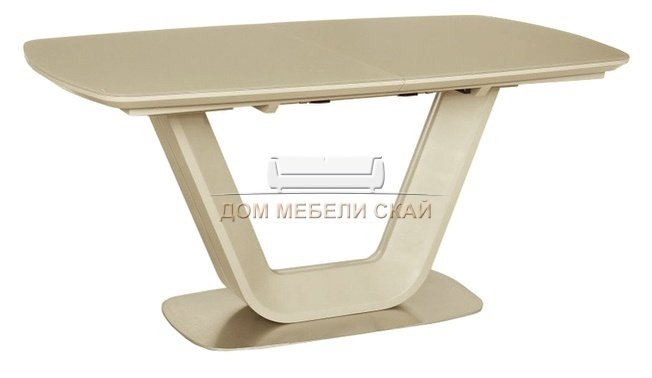 Стол обеденный раскладной OASIS, латте/сатинированное стекло
