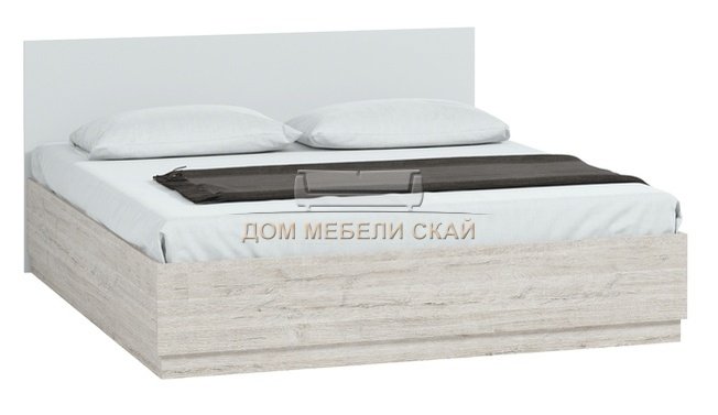 Кровать двуспальная Стелла 1800, пикар/белый снег